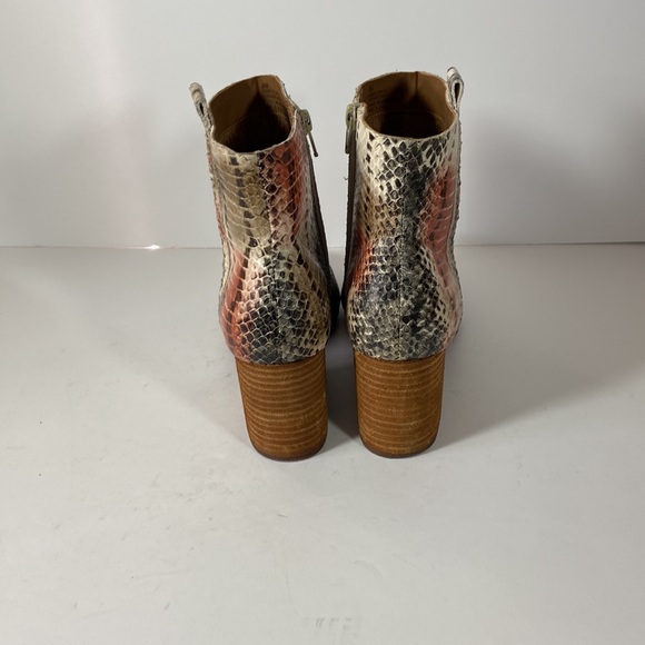 Anthropologie Korks Leyland Leather Snake Print Booties - Picture 6 of 13